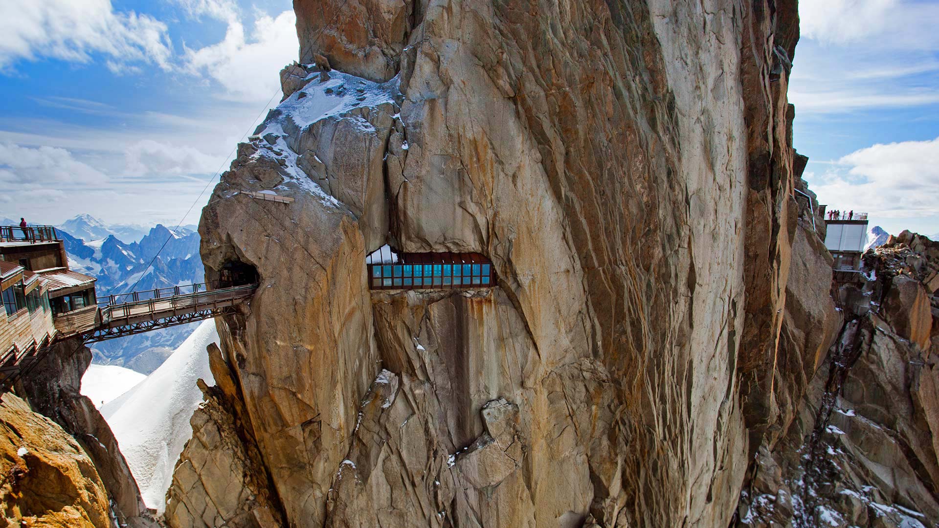A walkway through the Aiguille du Midi near Chamonix, France