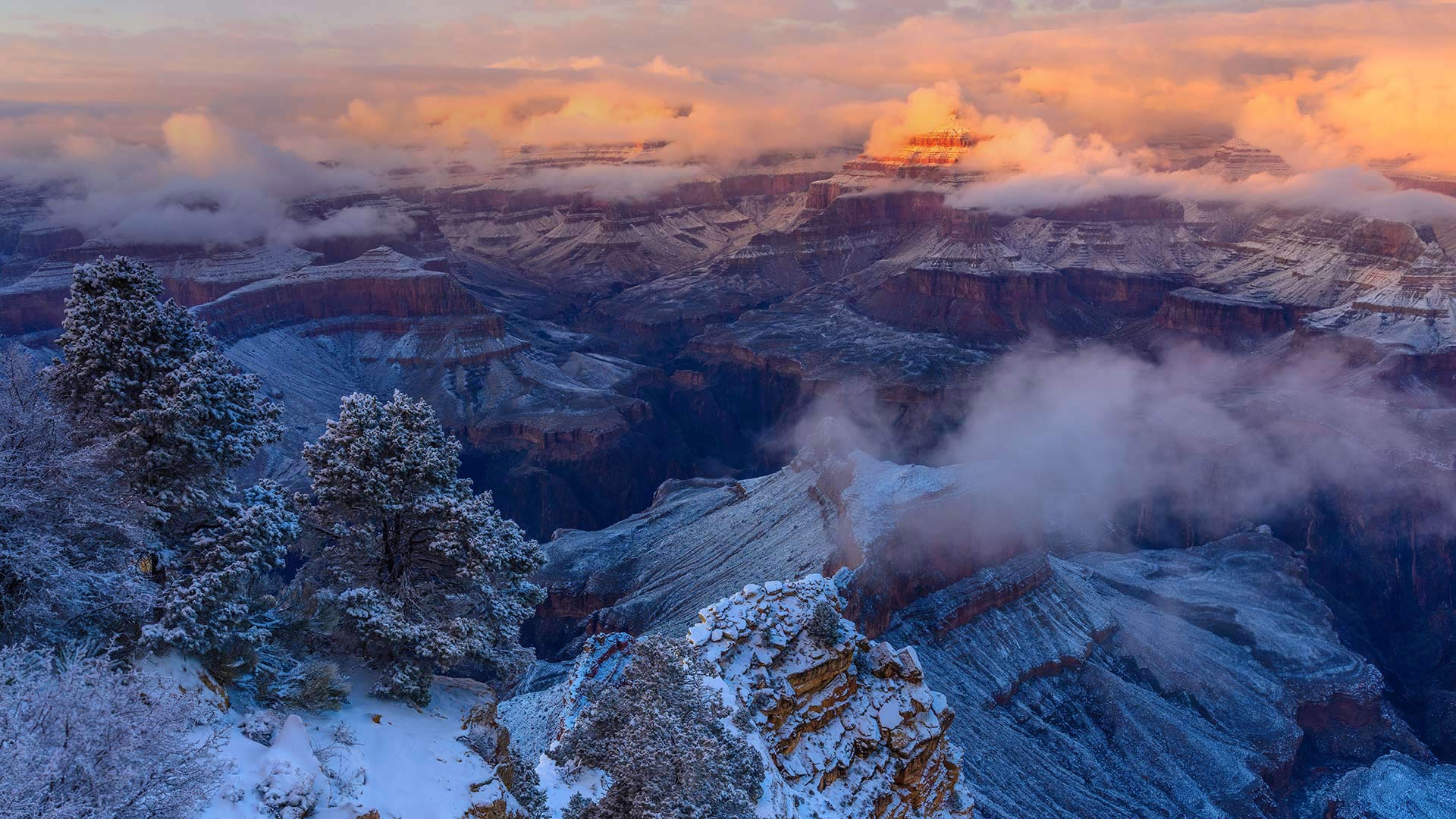 Winter at Isis Temple in Grand Canyon National Park, Arizona