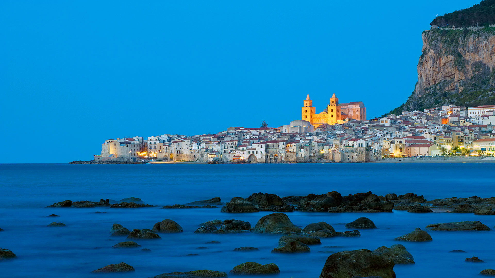 Cefalù on the Tyrrhenian coast in Sicily, Italy
