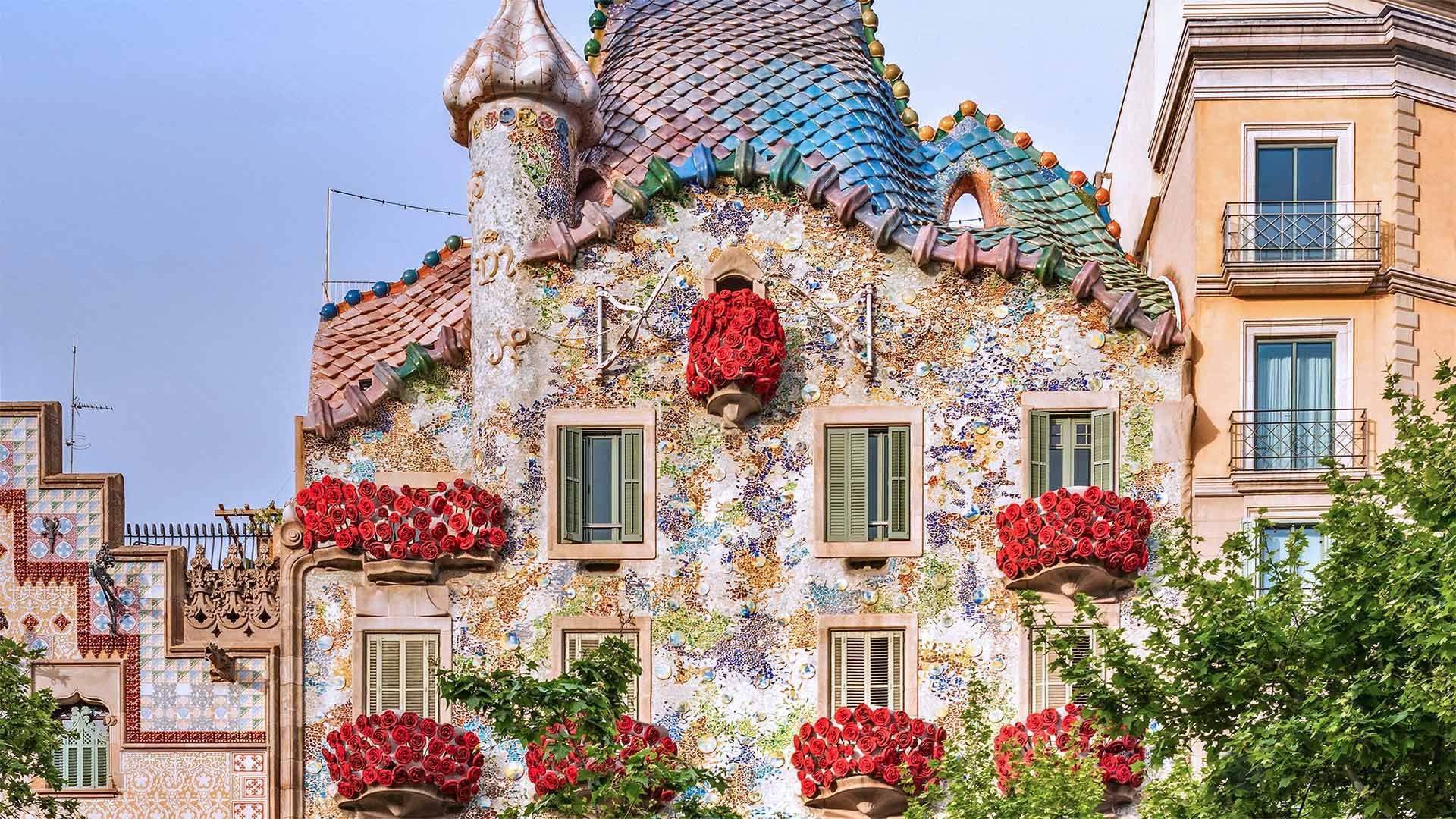 At Casa Batlló for Sant Jordi’s Day in Barcelona, Spain