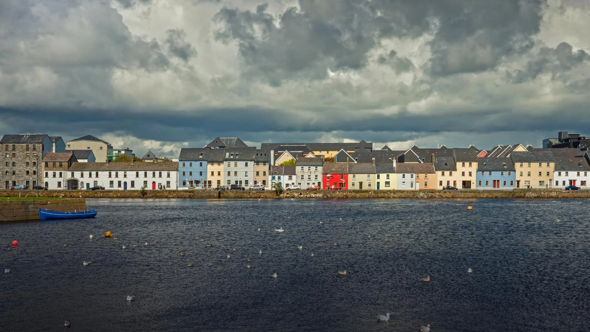 The Long Walk and Galway Harbour in Galway, Ireland. The city's oyster festival is happening now.