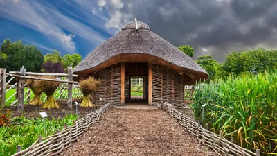 Replica of a Viking home in Dublin National Botanic Gardens, Ireland