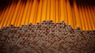 Yellow pencils at the Musgrave Pencil Co. facility in Shelbyville, Tennessee