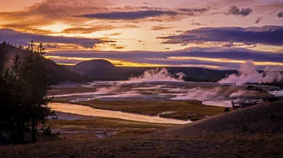 Upper Geyser Basin in Yellowstone National Park, Wyoming