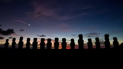 Moai statues on Easter Island, Chile